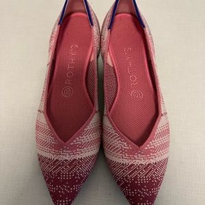 Rothy’s rare pink plaid flats 8.5. Worn just once.
